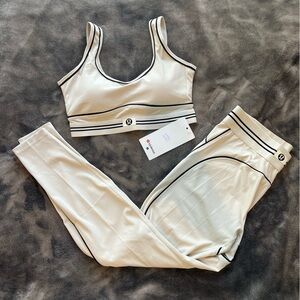 Lululemon White and Black Striped Set